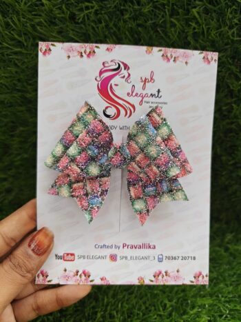 Handmade Glitter Bow Clip