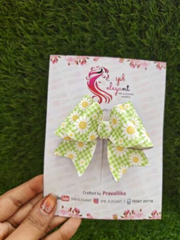 Handmade Glitter Bow Clip