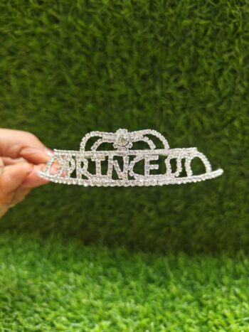Silver Color Prince Crown Hair Band