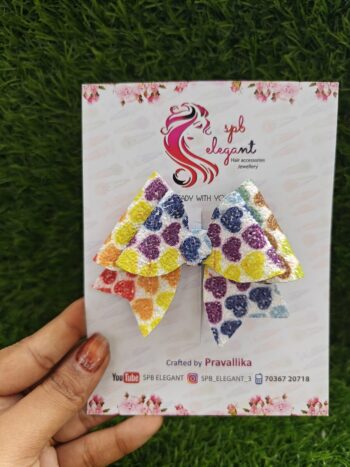 Handmade Glitter Bow Clip