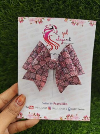 Handmade Glitter Bow Clip