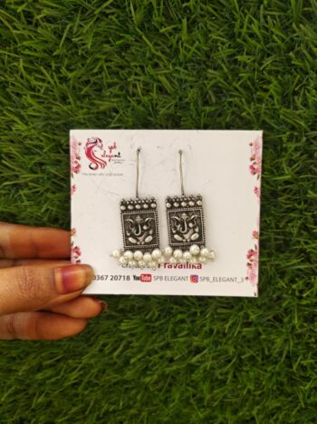 Oxidized Hook Ear Rings