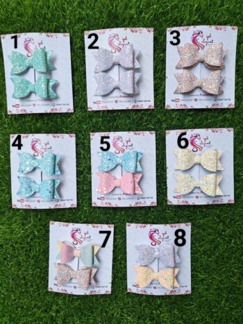 Glitter Bow Clips